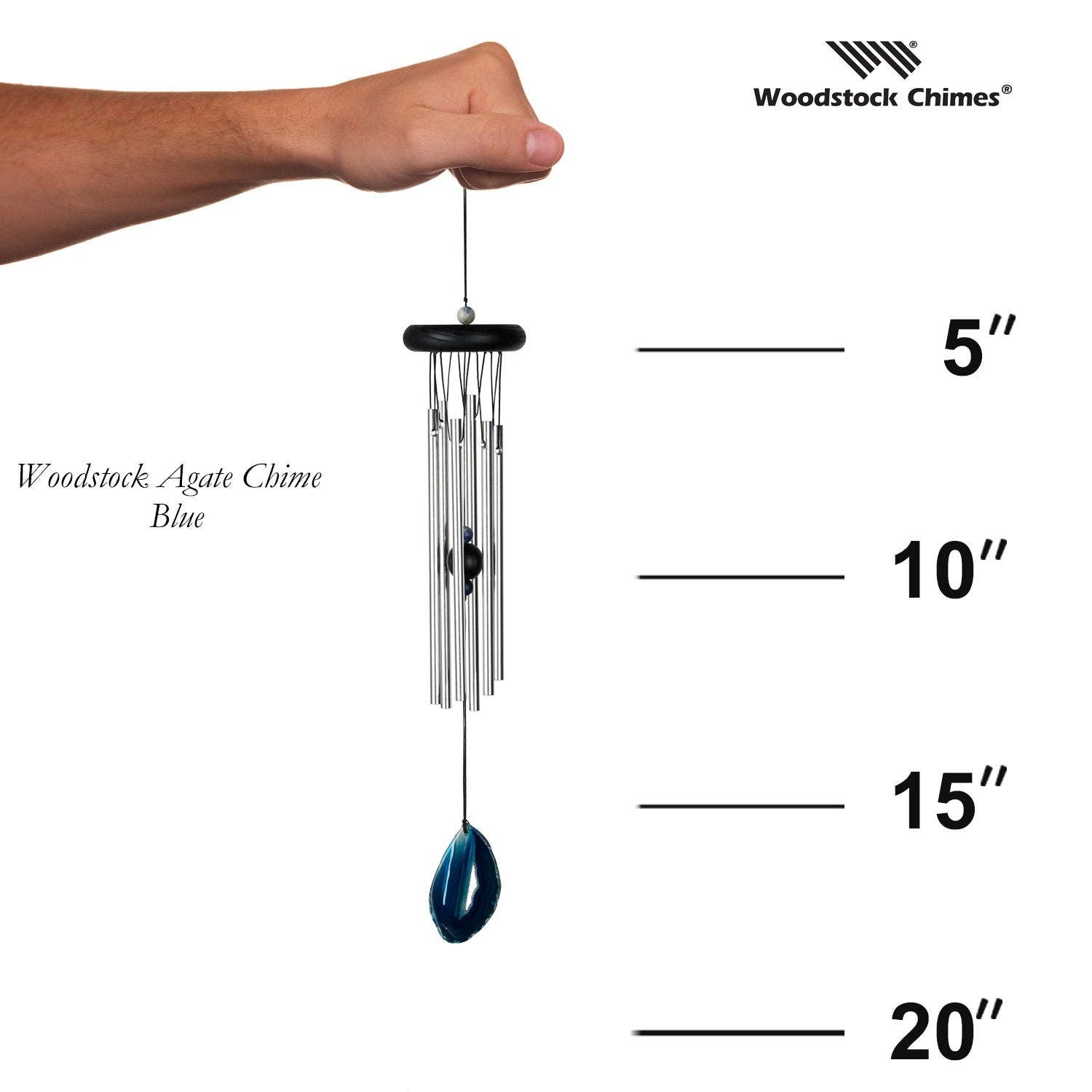 Woodstock Chimes - Wholesale Wind Chime - Woodstock Agate Chime™ - Small, Blue3