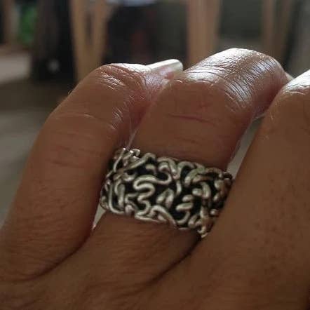 Bague en argent pur écologique d'une beauté éternelle, US 8 pour la vente par ArtBi Design