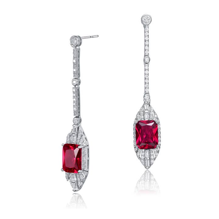 Genevive - Wholesale Dangle Earrings - Sterling Silver Cubic Zirconia Earrings(8993E)