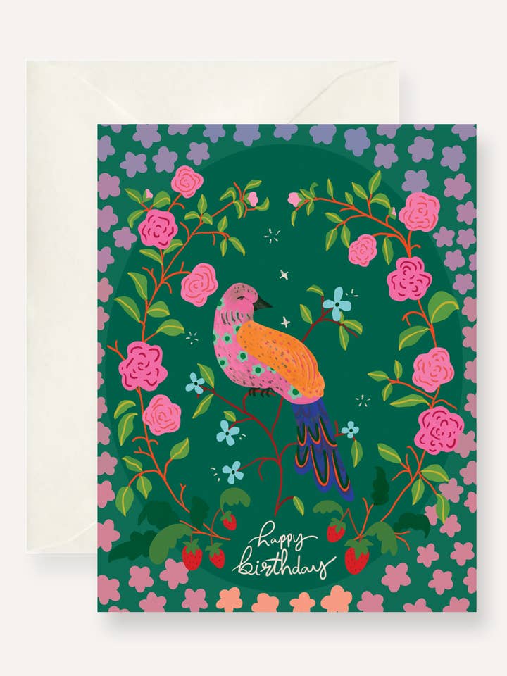 Tillykke med fødselsdagen Bird lykønskningskort for engroshandel hos Persika Design Co.