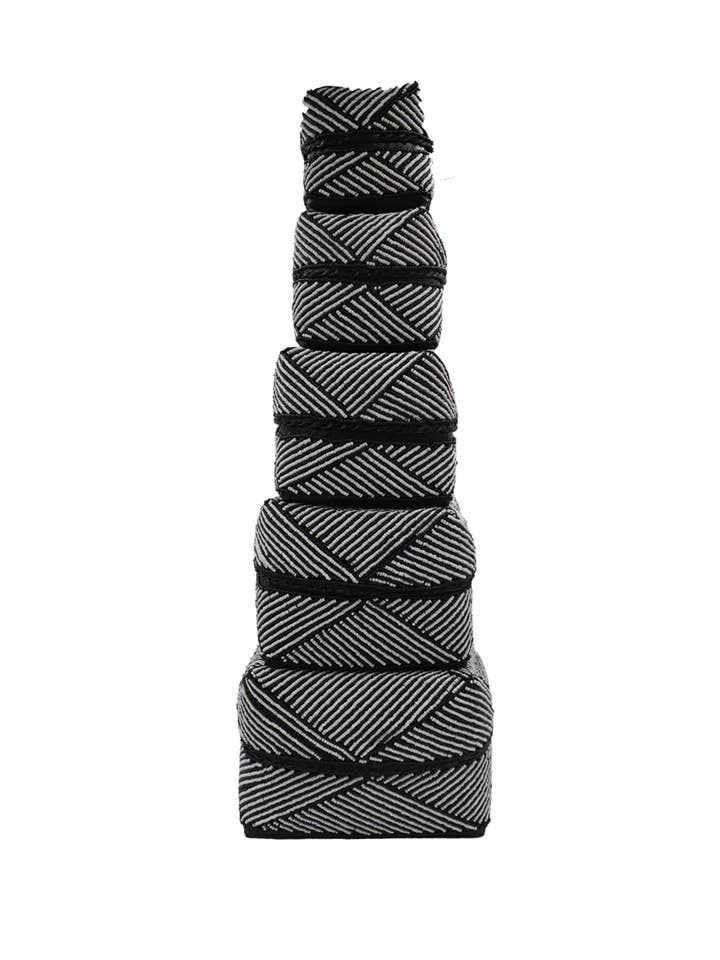 Beaded Basket Black & White - Set of 5 for wholesale by Cantiq Living