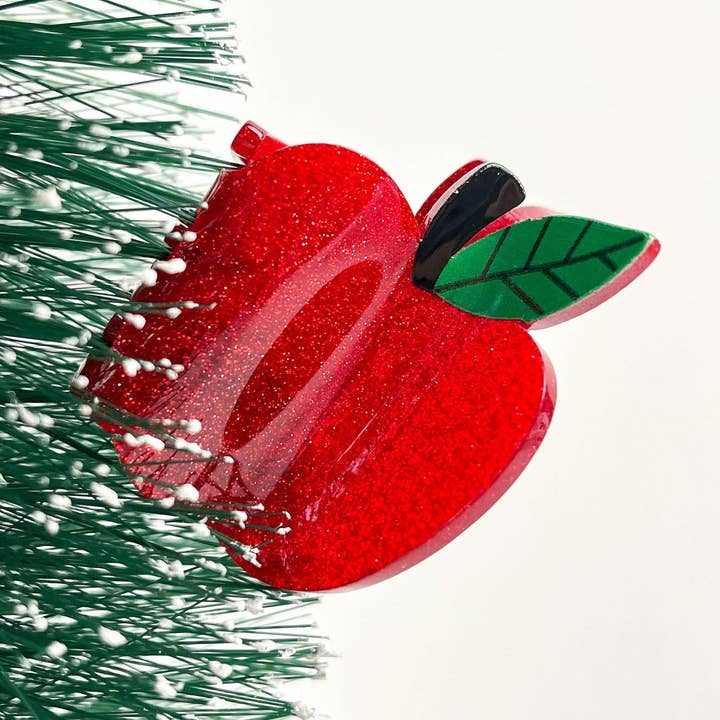 TheDivaSoap - Wholesale Hair Clip - Women's - Red Apple Hair Clip,Christmas Hair Clips0