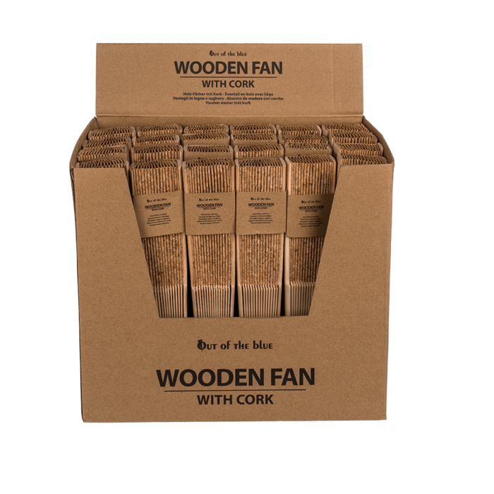 Out of the blue KG - Wholesale Handheld Folding Fan - Wooden Fan, cork,1