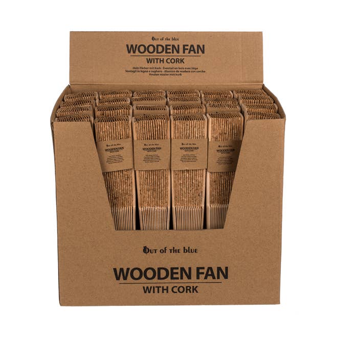 Out of the blue KG - Wholesale Handheld Folding Fan - Wooden Fan, cork,1