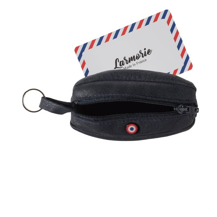 Larmorie Officiel - Vendita all'ingrosso Portamonete - Donna - Portafoglio CHARLES Blue Moon in pelle nabuk1