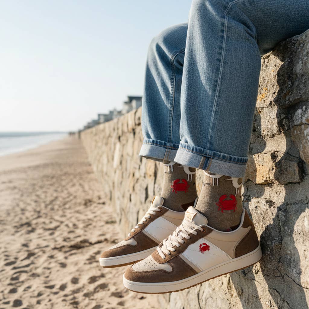 Soxfords - Vendita all'ingrosso Calzini - Uomo - «Sand Hopper» - Calzini da uomo pregiati a tema spiaggia2