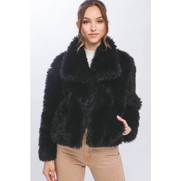 BNS - Wholesale Jacket - Women's - Faux Fur Mid Waist Coat with Side Pockets 6