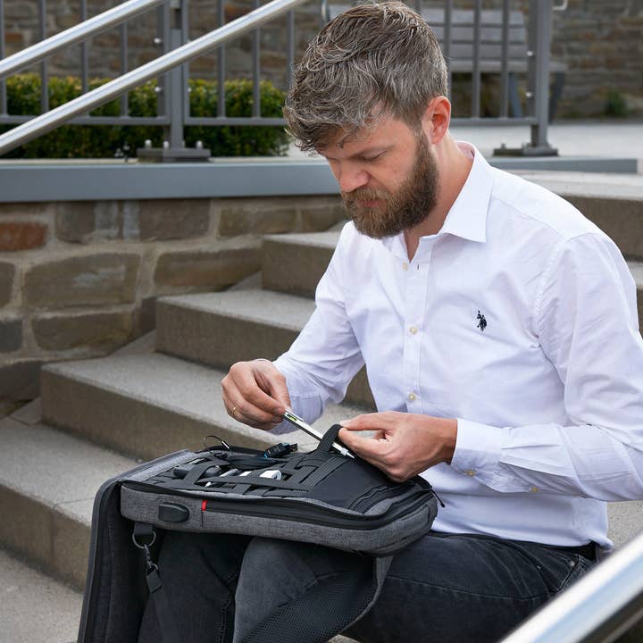 Troika, Duke Baron & Paperthinks by Brand Node, Inc. - Wholesale Backpack - Men's - Troika Smart Slim Profile Laptop and Tech Organizer Backpack