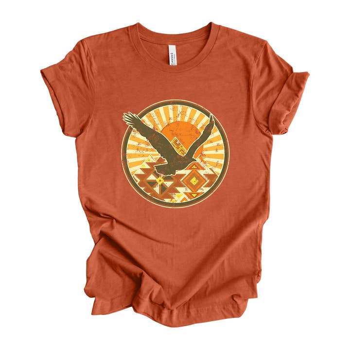 Aztec Bird Sunrise Tee for wholesale by Kendrick Home