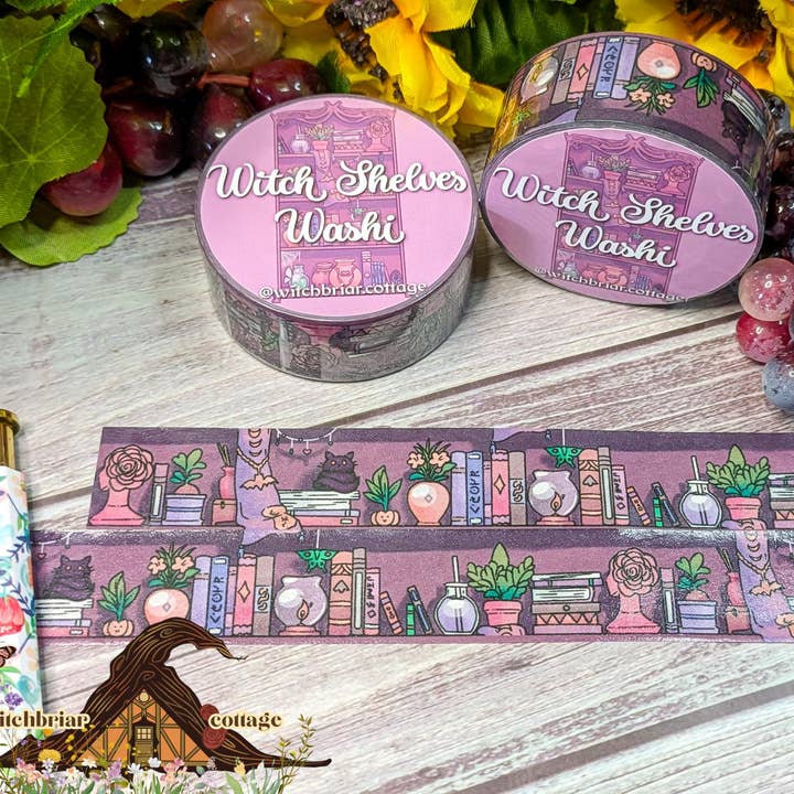 Witchy Bookshelf Washi Tape for Journaling 2cm x 10m for wholesale by Witchbriar Cottage