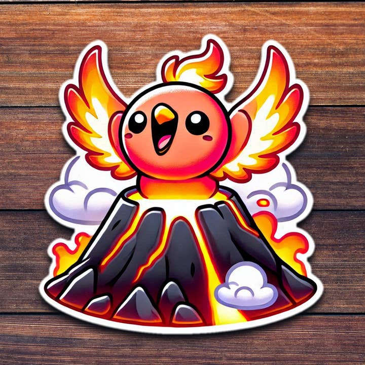Kawaii Phoenix Volcano - Wholesale Die Cut Vinyl Sticker and other Purchase Wholesale adubo usado. Free Returns & Net 60 Terms on Faire trending on Faire.