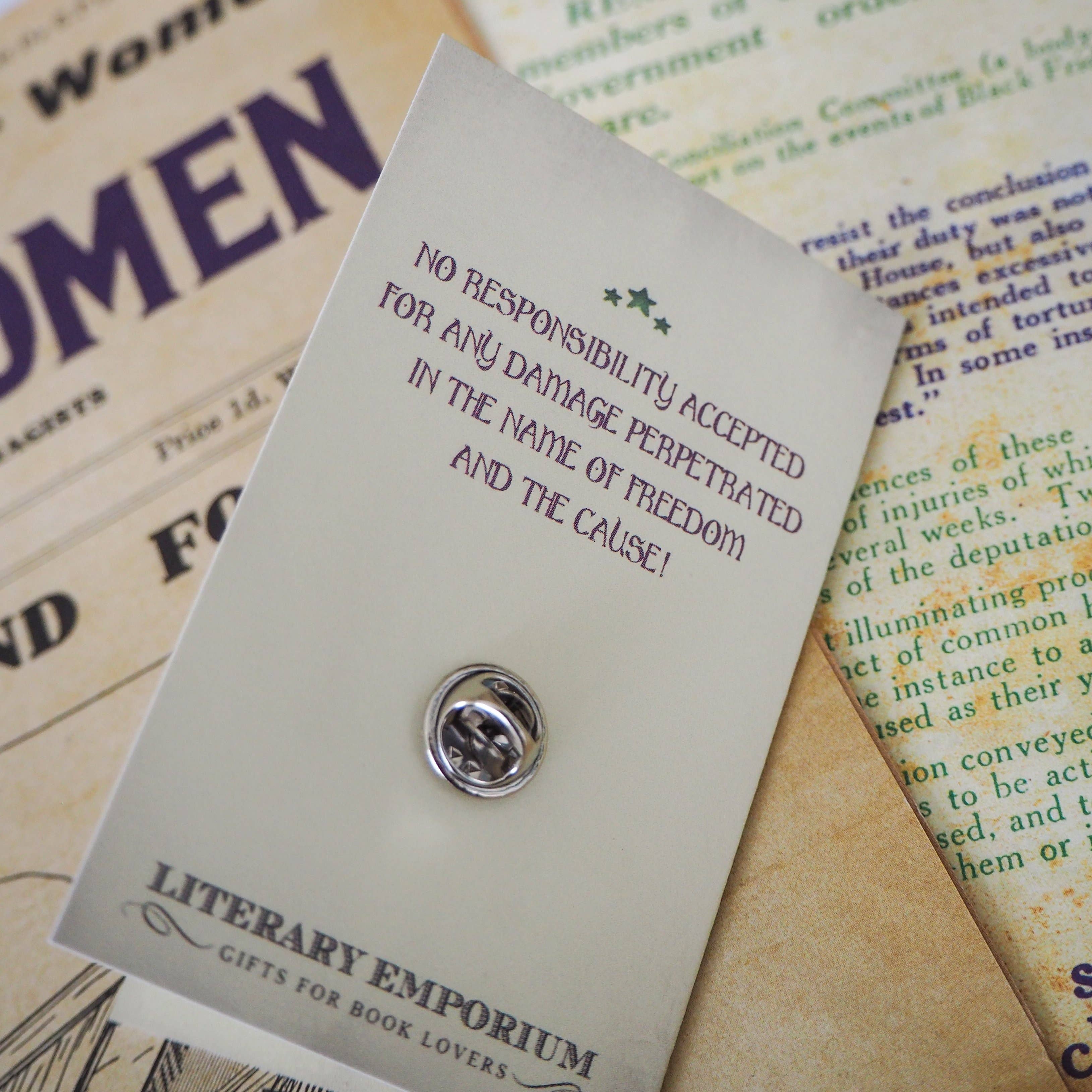 LiteraryEmporium – wholesale Lapel pin/button – Votes for Women Rosette Feminist Enamel Pin Badge4