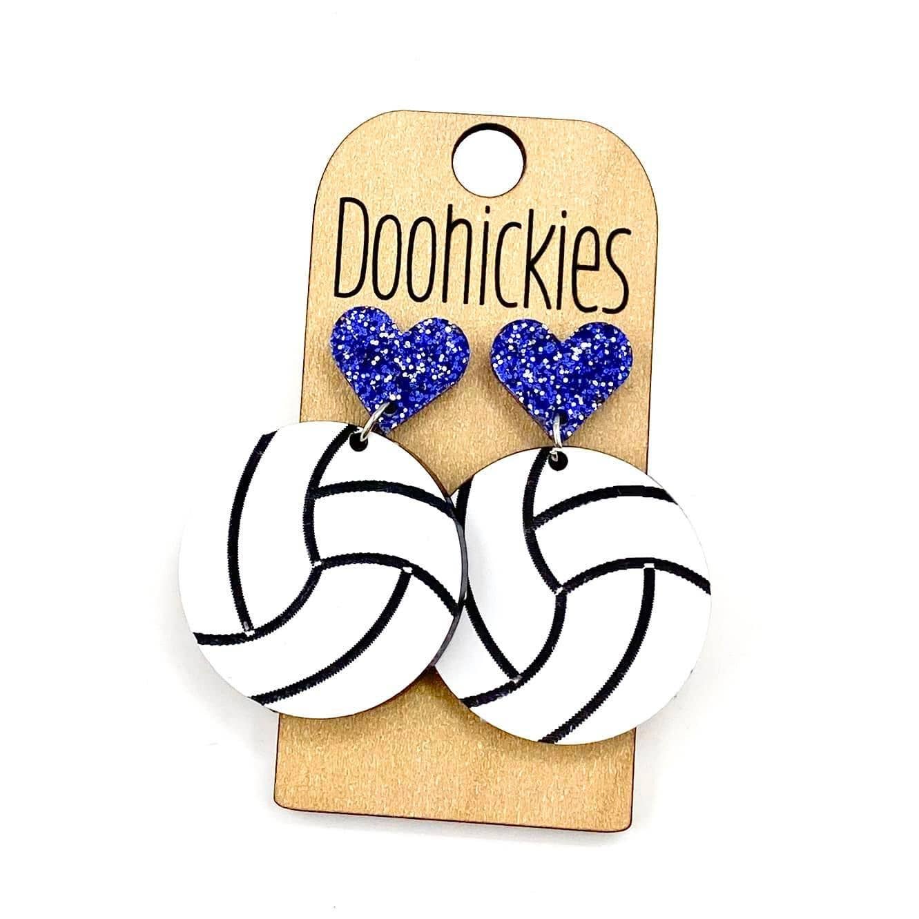 Doohickies - Vendita all'ingrosso Orecchini pendenti - Ciondoli da pallavolo personalizzati I Heart da 1,9" - Orecchini sportivi8