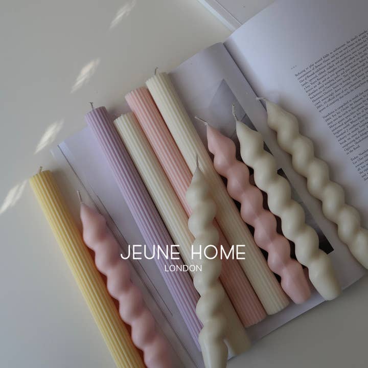 Jeune Home - Wholesale Tapered candle/candlestick - Individual spiral candle | Soy wax tapered candles1