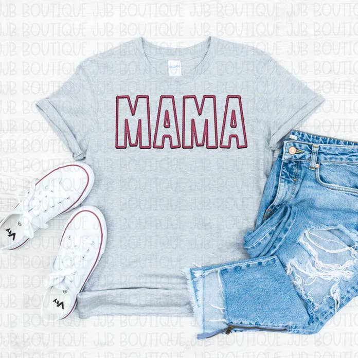 Bordado falso Mama Tee por atacado de Rockin’ 5A Apparel