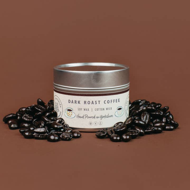 The Yorkshire Candle Company Limited - Wholesale Travel Candles - Dark Roast Coffee Small Tin | Scented Candle | Soy Wax