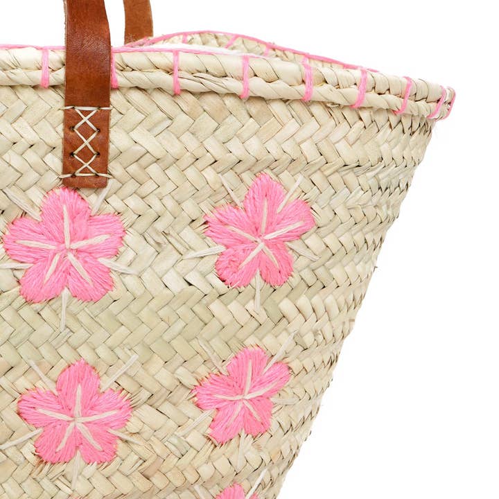 Logionline SLU – wholesale Strandväska – Naturlig palmblomma och ullväska - läderhandtag17