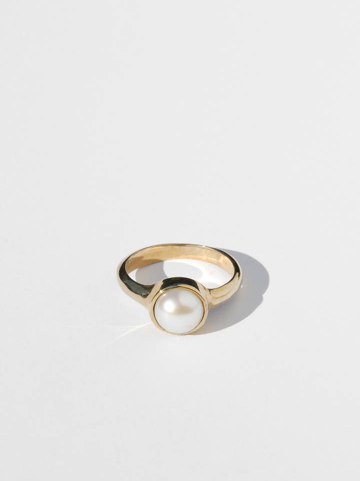 Colina Ring with White Pearl for wholesale by Tiro Tiro Jewelry