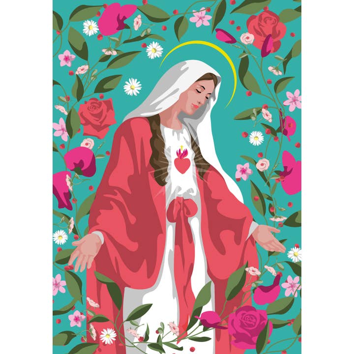 nobis design - Wholesale Postcard - Postcard - Happiness - Flower Frame Madonna
