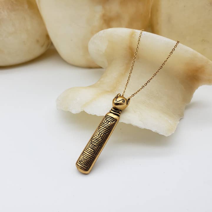 Discoveries, Inc. – wholesale Pendant/charm necklace – Egyptian Mummy Cat Pendant Necklace - Bastet Goddess