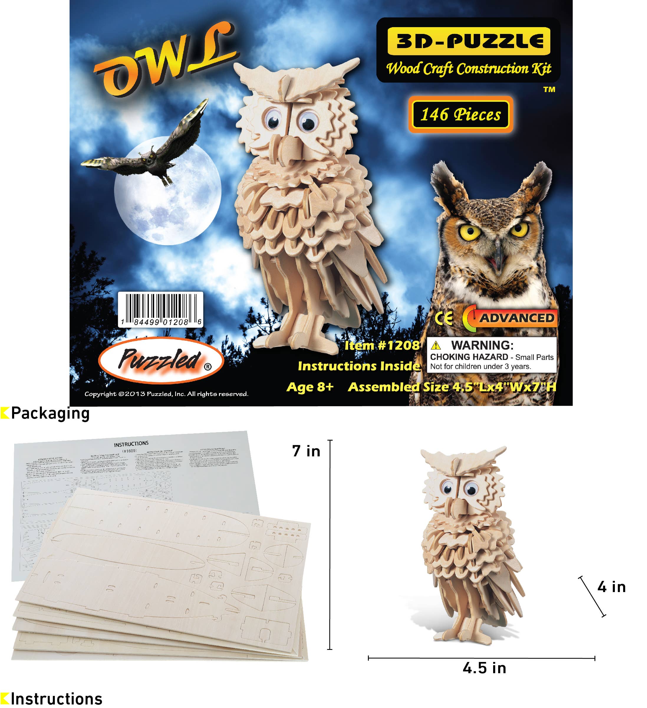 Cota Global - Wholesale Puzzle - Kids - 3D Puzzles - Owl1