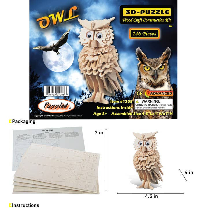 Cota Global - Wholesale Puzzle - Kids - 3D Puzzles - Owl1
