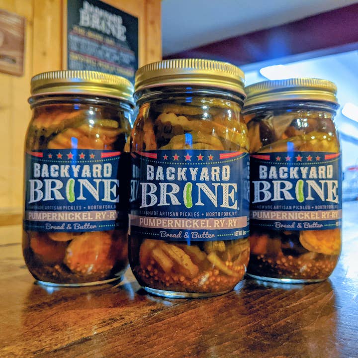 Backyard Brine - Vente Légumes marinés - Pumpernickel Ry-Ry - Cornichon au pain et au beurre, 16 oz