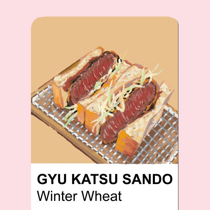 Gyukatsu Waterproof matte sticker for wholesale by Tonton Art