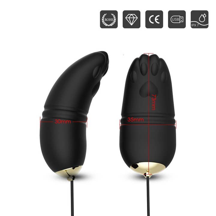 Kinky Pleasure – wholesale Sexleksaker – Bossoftoys - 52-00001 - Fjärrstyrt ägg - 9 Funktioner USB - Kitty Svart