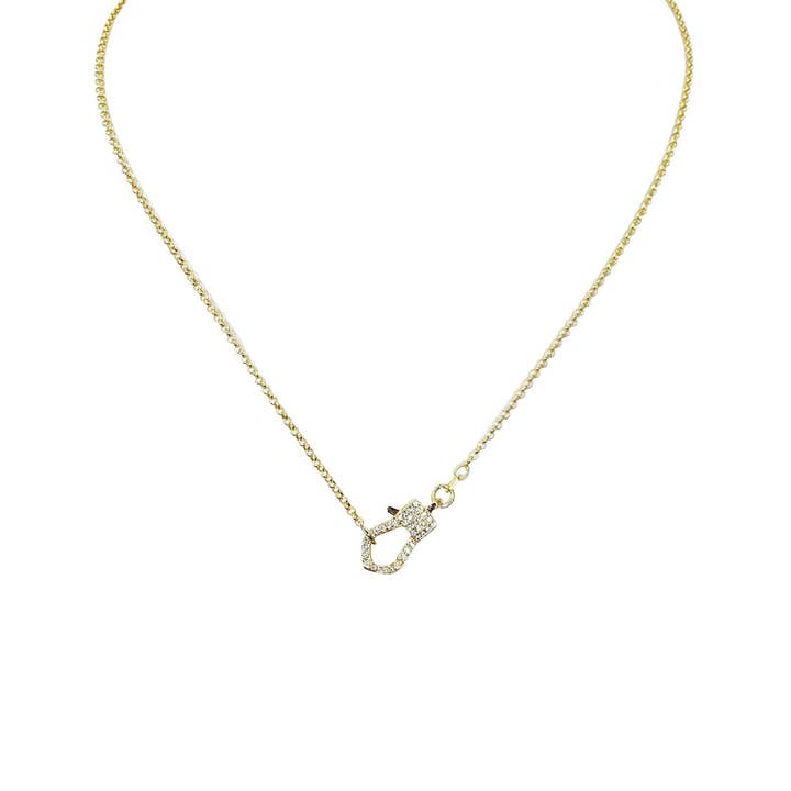 Love, Lisa - Wholesale Pendant/Charm Necklace - Rachael Mini Pave Clasp Necklace