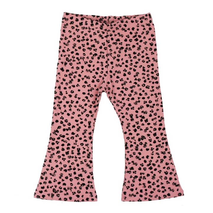Flared Pants Leopard Rose for wholesale by R Rebels Kids Clothing