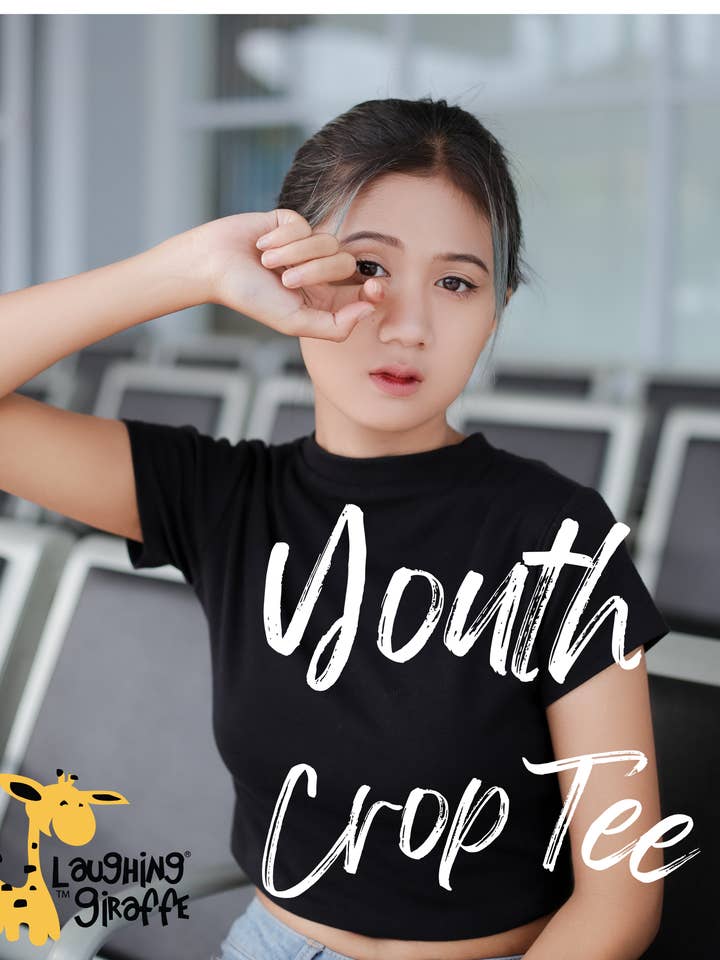 Laughing Giraffe - Wholesale T-shirt – women's - Women's Flowy Festival Crop Top T-shirt Boxy Tee -Blank9