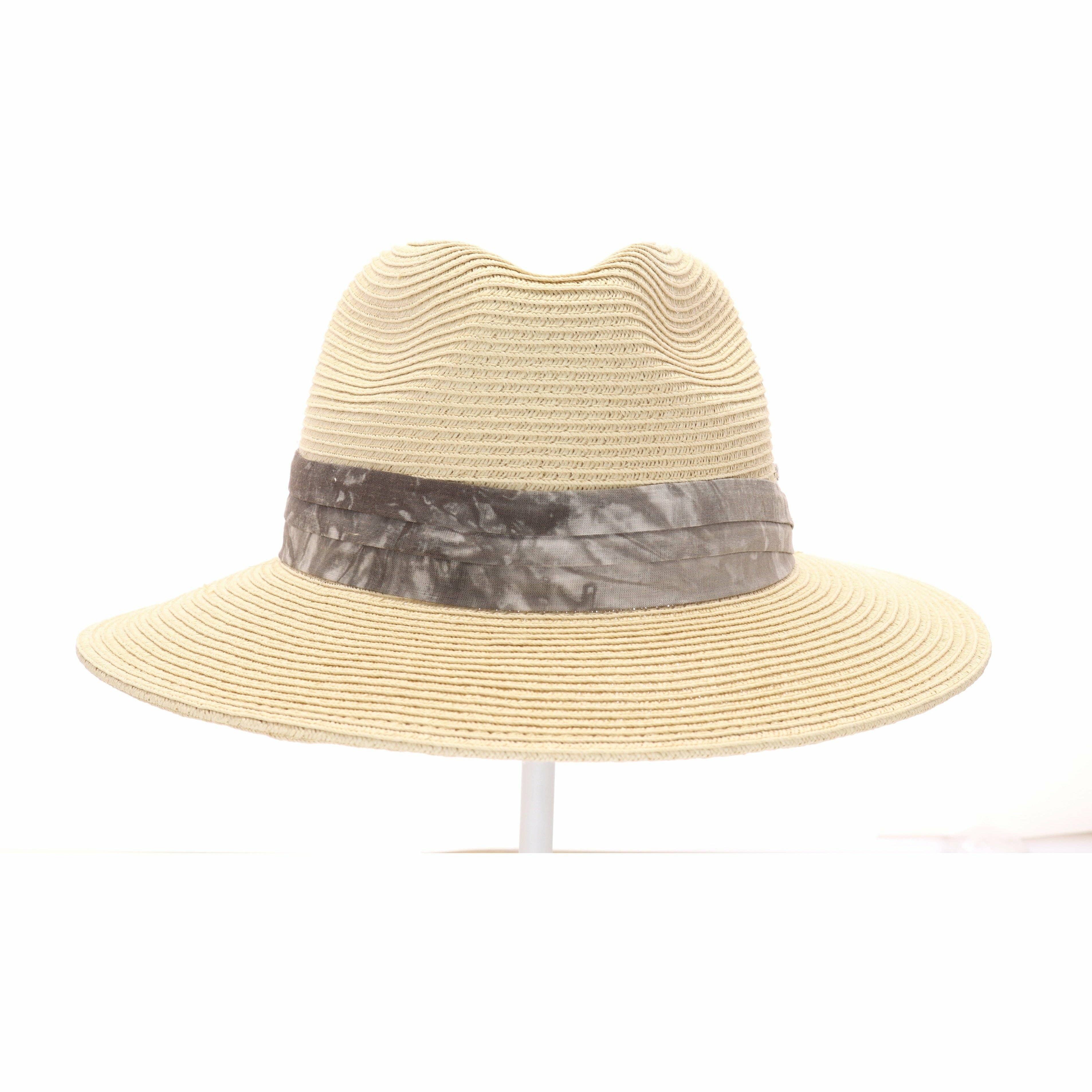 C.C Beanie - Wholesale Straw Hat - Women's - Tie Dye Band Straw Panama Hat ST8501