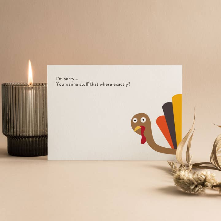 Turkey Stuffing Thanksgiving Card for wholesale by The Card Aisle