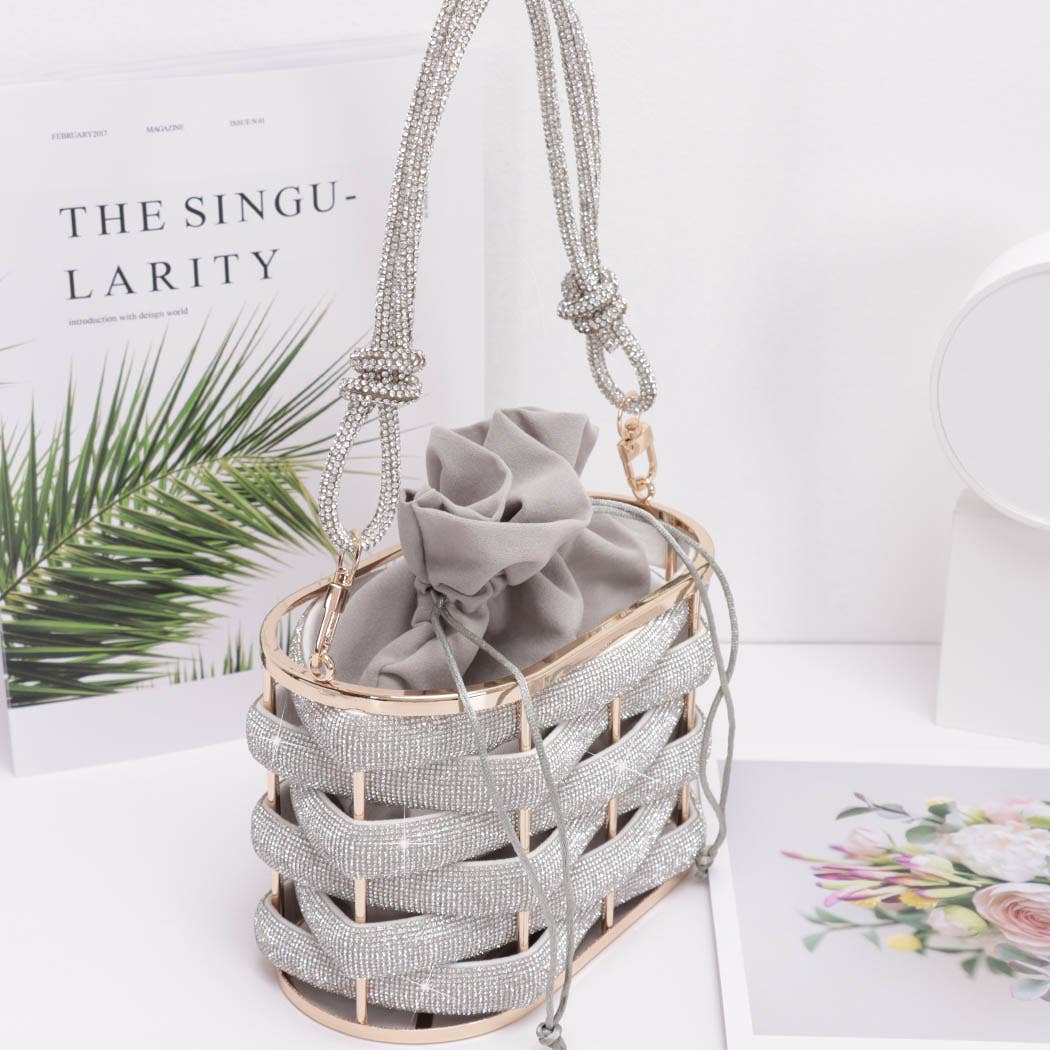 3AM BY H&D ACCESSORIES - Vendita all'ingrosso Pochette - Donna -  Pochette con strass a cestino dorato1