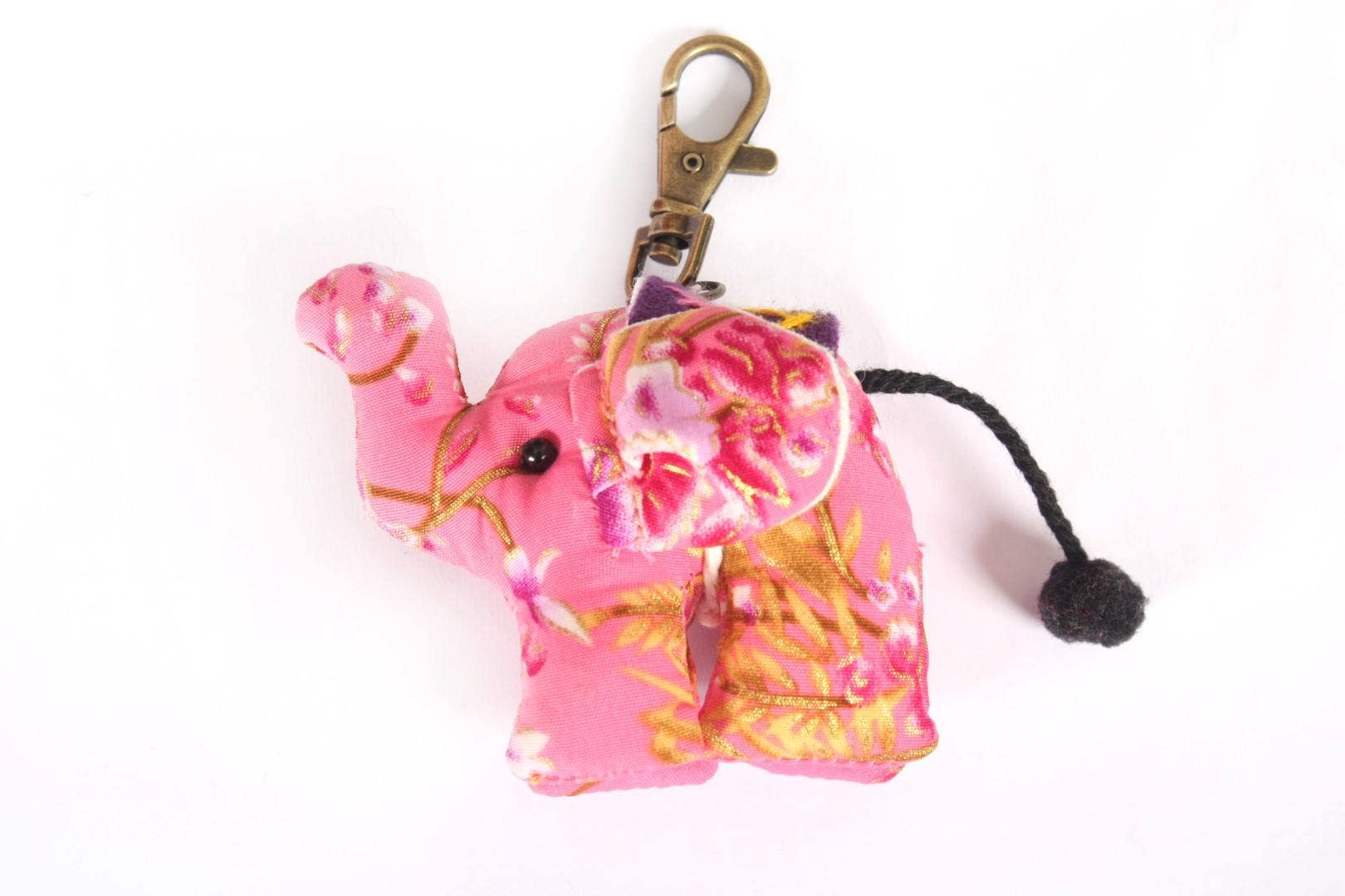 Lumily - Vente Porte-clés – femme - Porte-clés Éléphant | Fait main avec du tissu recyclé | Thaïlande9
