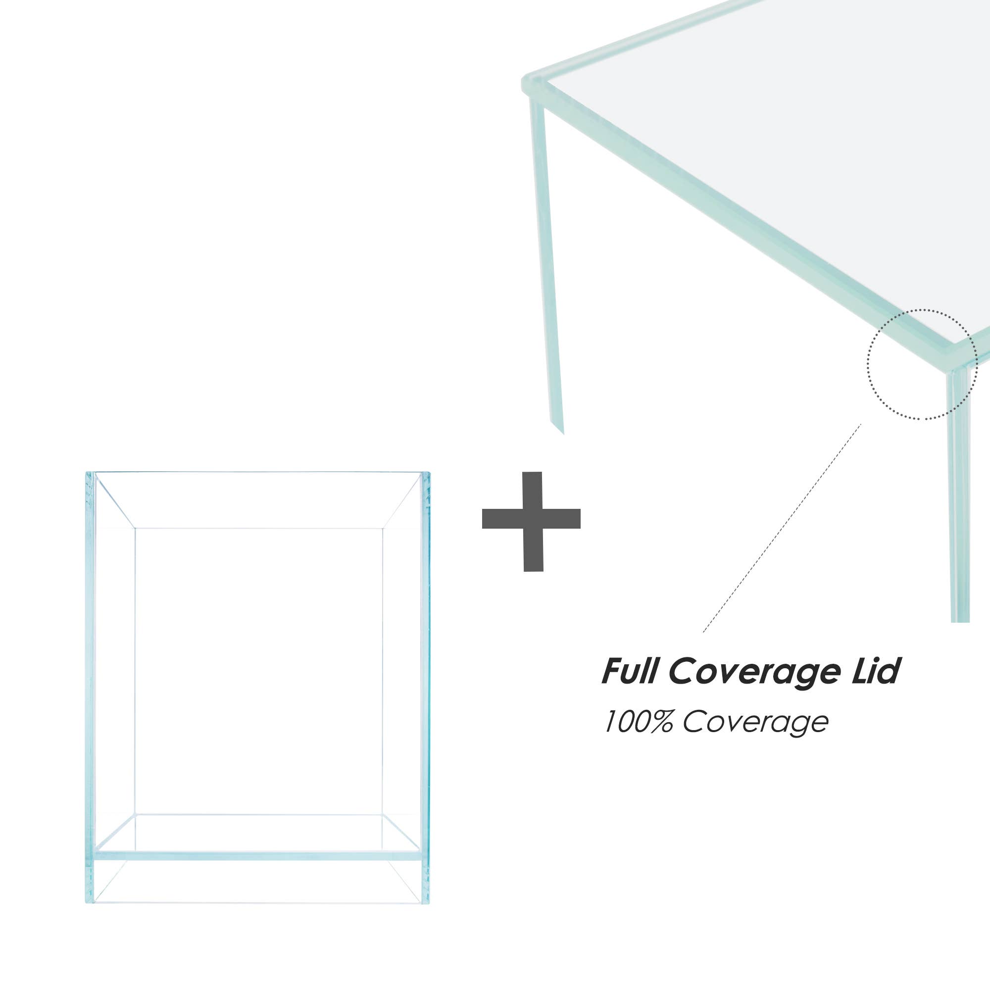 HIRO AQUATICS - Wholesale Terrarium - 1.3/2.3 GAL Nano Rimless Aquarium Terrarium w/ lids options6