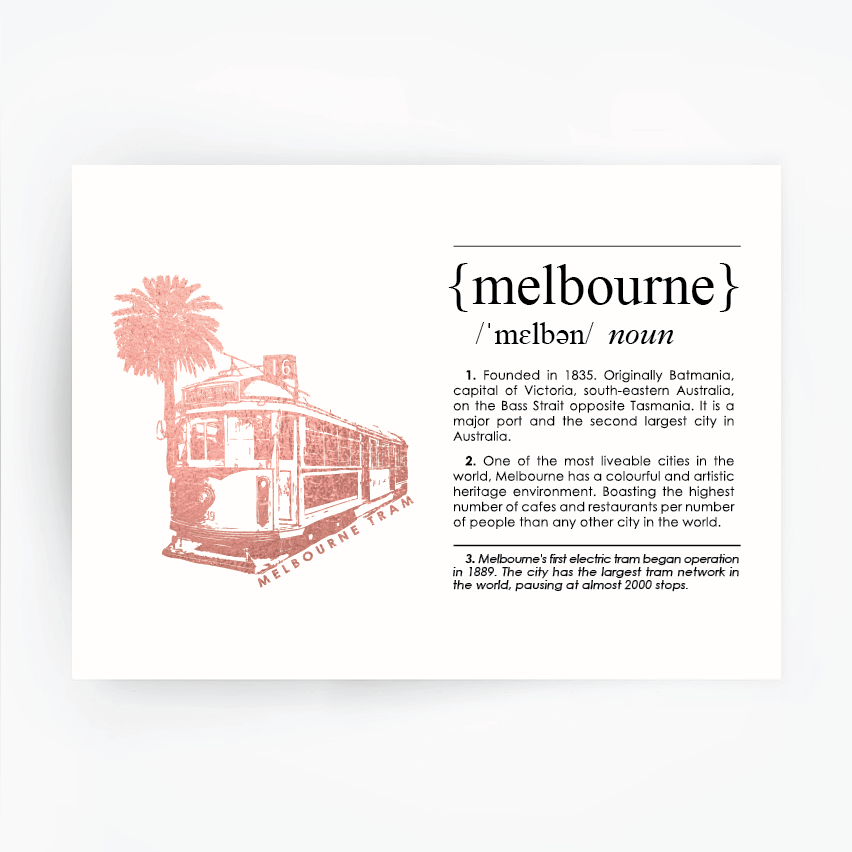 The Artisan Gift Co. - Wholesale Art Print - Melbourne Landmark Art Print - Melbourne Tram - Hand Foiled1