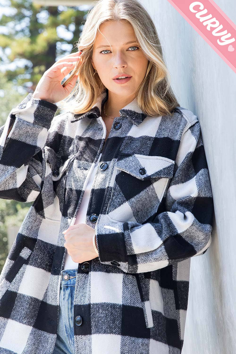 Sweet Lovely by Jen - Wholesale Shirt Jacket/Shacket - Women's - OUTERWEAR PLUS SIZE  FLANNEL  SHACKET 4