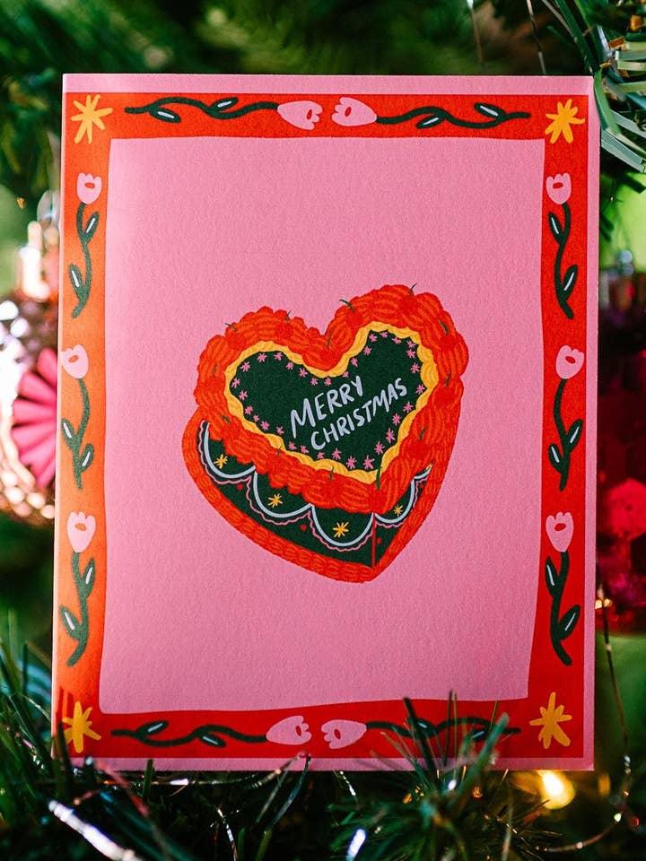 Merry Christmas Cake Card for wholesale by Bouquet of Joy