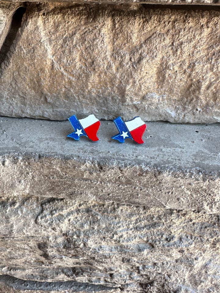 Texas Acrylic Stud | State Stud | Western Earrings for wholesale by Laser & Color Designs LLC