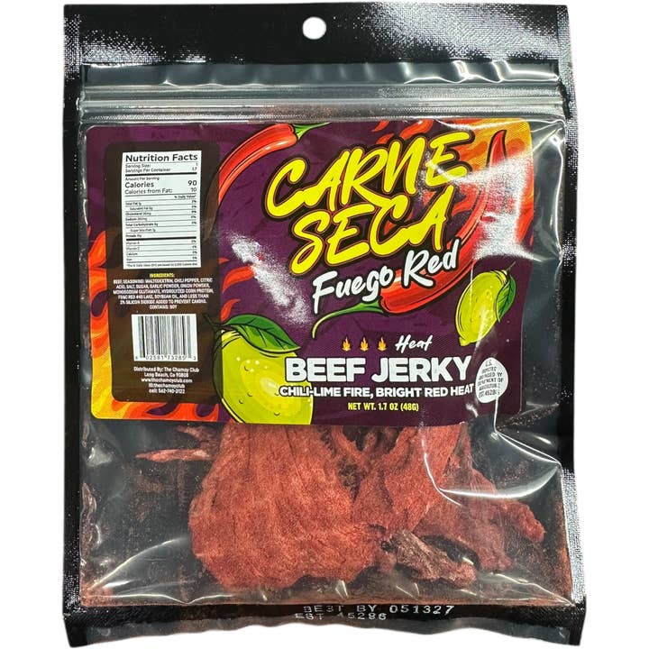 Carne Seca Fuego Red Beef Jerky 1.7 oz for wholesale by Cow Crack Wholesale