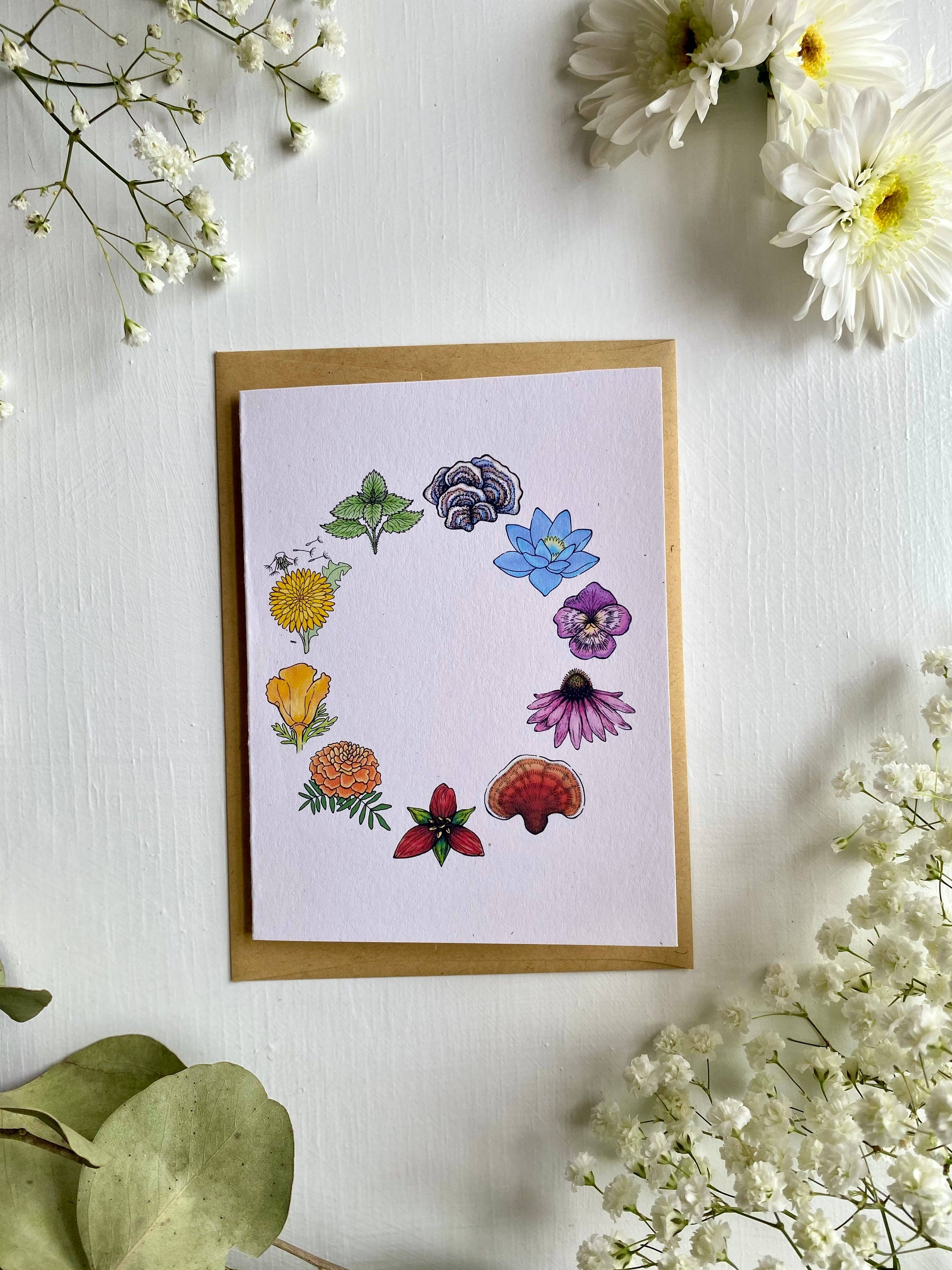 Wanderite – wholesale Everyday greeting card – Rainbow Herbs Blank Card2