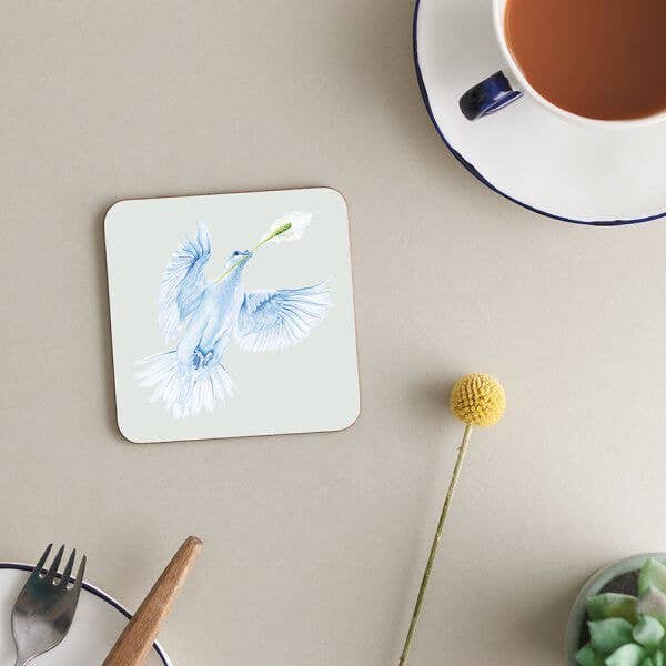 Onderzetter Melamine met kurkrug | Flight of Peace | Duif | Vogel voor wholesale door Deckled Edge Ltd