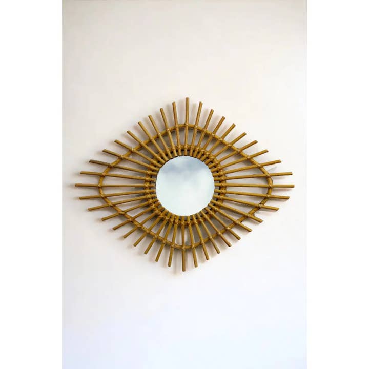 B A O B A B - Maison - Wholesale Wall Mirror - Vintage Diamond Rattan Mirror MATAI1