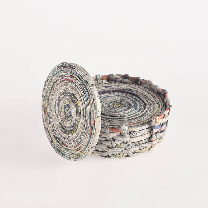 Mementa Home - Wholesale Coasters - Recycled Newspaper Coaster Sets (Assorted)2