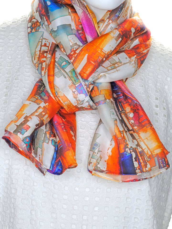 Silk Twill Scarf “Fez” 150cmx50cm for wholesale by Bluyonda Silk Scarves