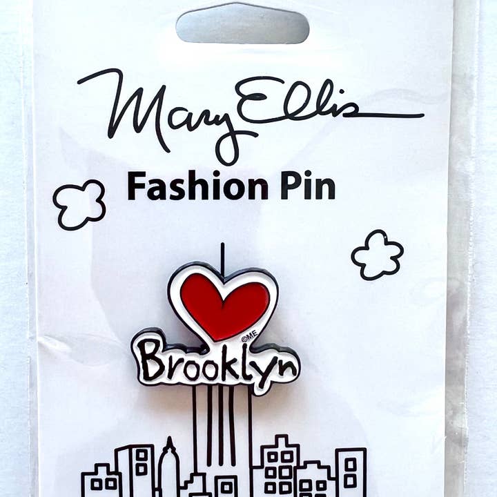 Mary Ellis - Wholesale Lapel Pin/Button - Brooklyn Heart Lapel Pin3