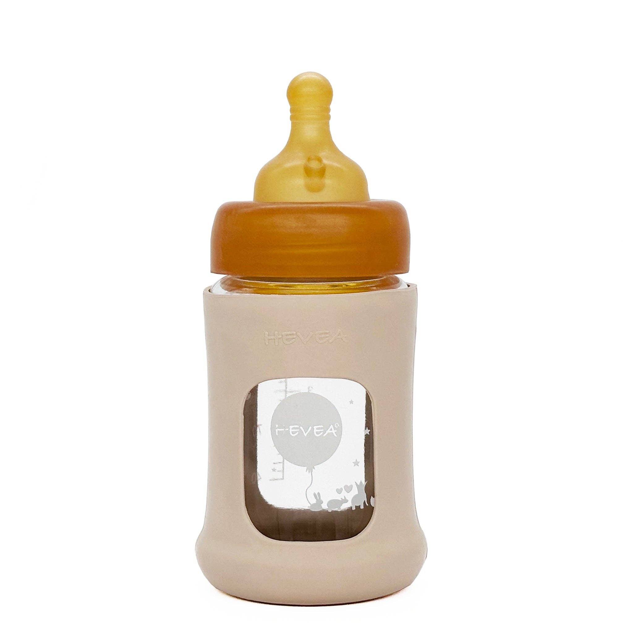 HEVEA – wholesale Baby bottle – Wide Neck Baby Glass Bottle with Sleeve 150ml/5oz 1-Pack1