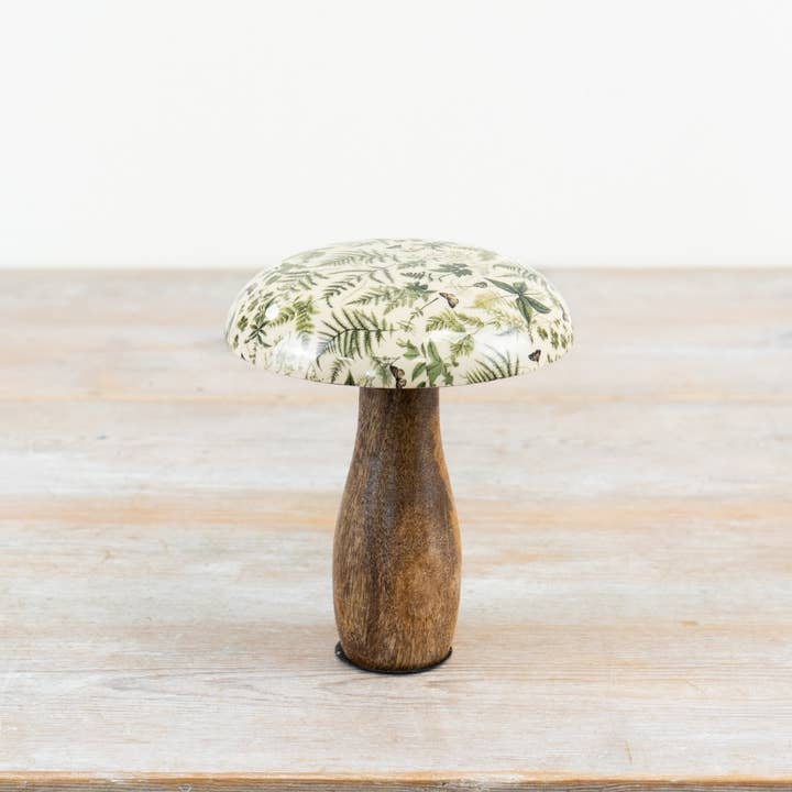Gainsborough Giftware x Portland Living – wholesale Decorative tabletop object – Fern Print Mushroom, 15cm